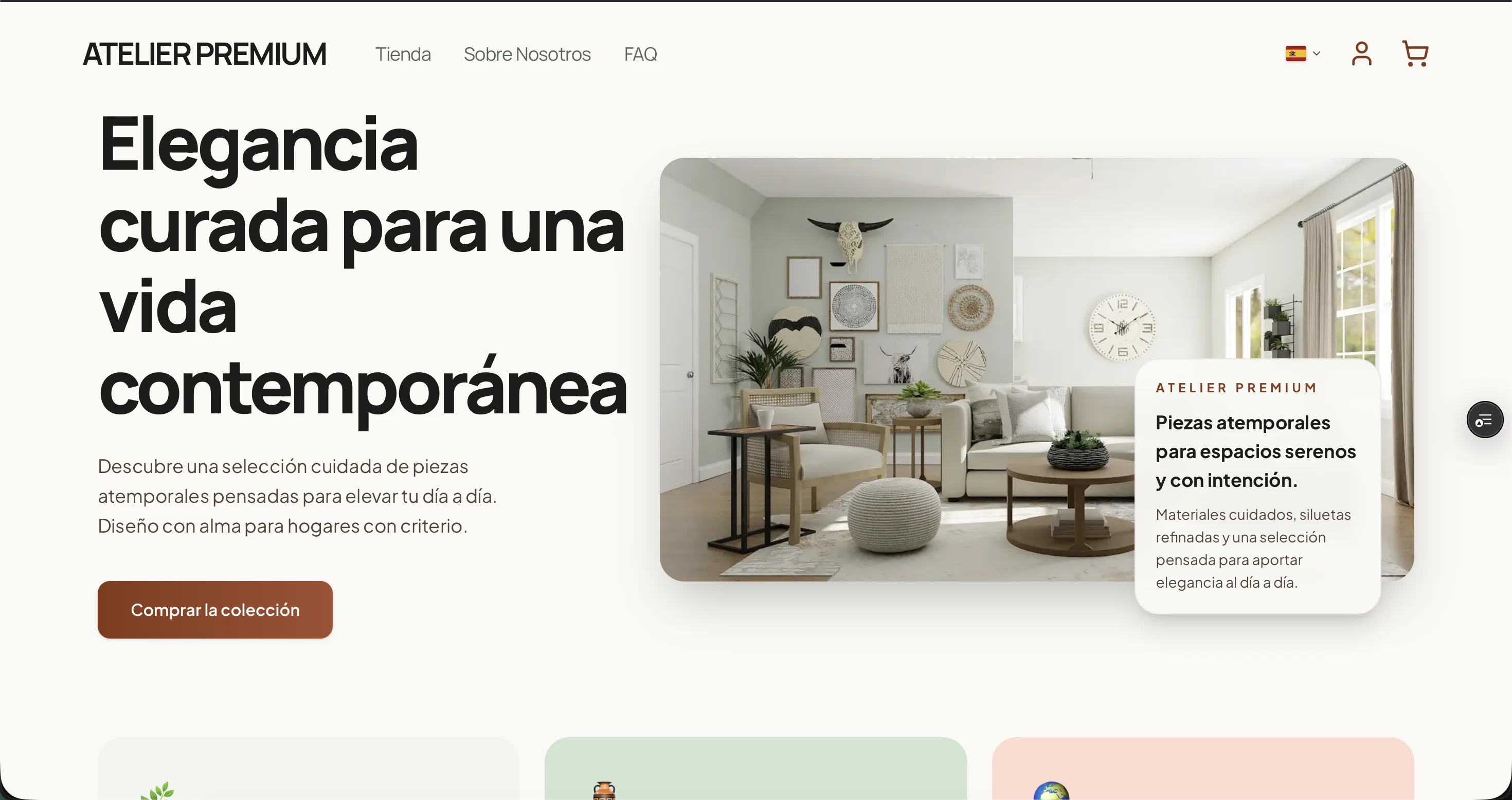 Captura de pantalla de la plataforma e-commerce desarrollada con React